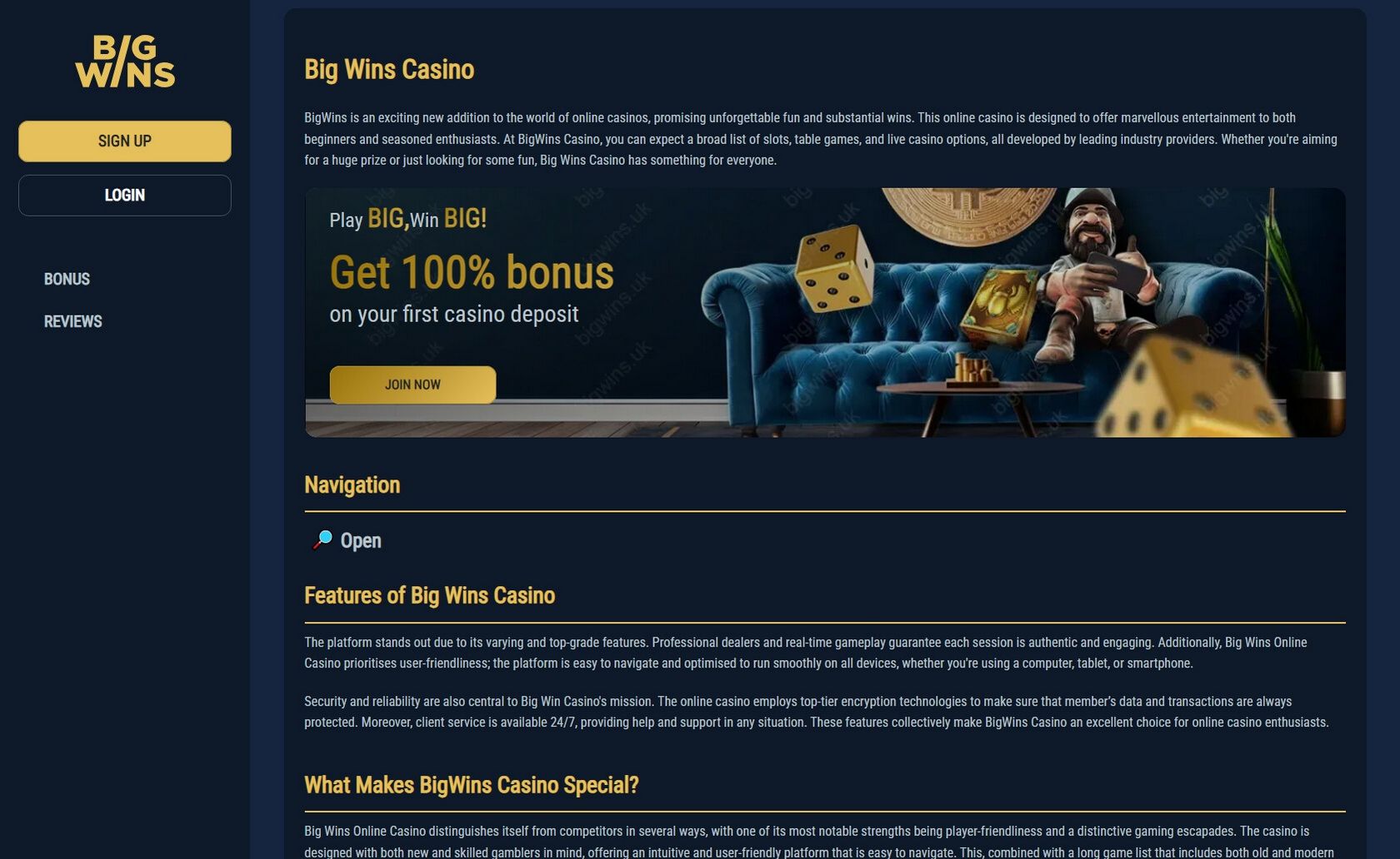 Mr Big Wins Online Casino